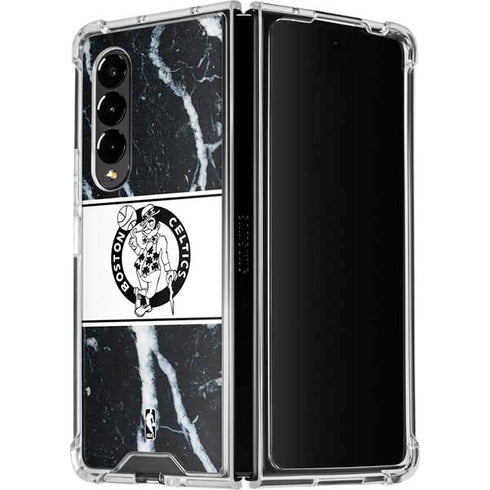 NBA Boston Celtics Marble Galaxy Z Fold4 5G Clear Case