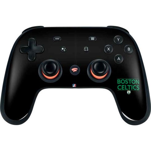 NBA Boston Celtics Standard - Black Google Stadia Controller Skin