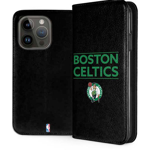 NBA Boston Celtics Standard - Black iPhone 15 Pro Folio Case