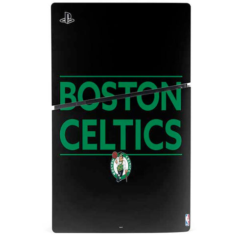 NBA Boston Celtics Standard - Black PS5 Slim Disk Console Skin