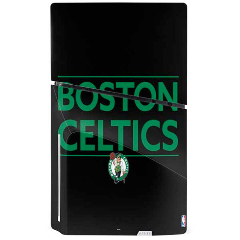NBA Boston Celtics Standard - Black PS5 Slim Disk Console Skin
