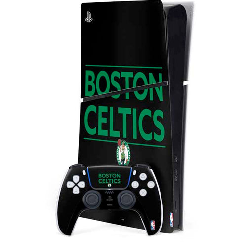 NBA Boston Celtics Standard - Black PS5 Slim Digital Edition Bundle Skin