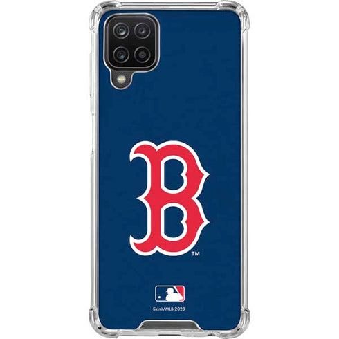 MLB Boston Red Sox - Solid Distressed Galaxy A12 Clear Case