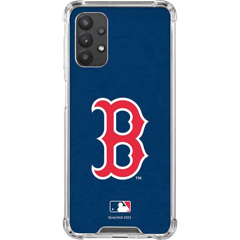 MLB Boston Red Sox - Solid Distressed Galaxy A32 5G Clear Case
