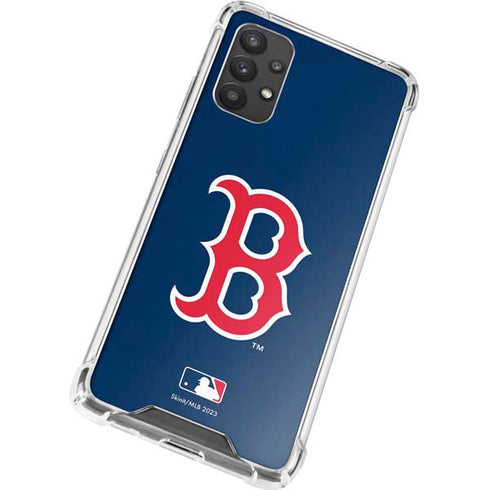 MLB Boston Red Sox - Solid Distressed Galaxy A32 5G Clear Case