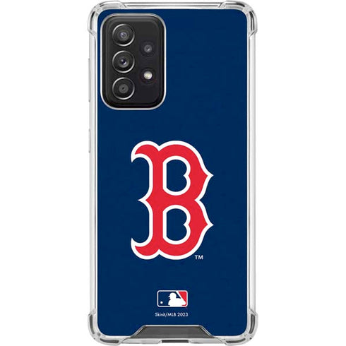 MLB Boston Red Sox - Solid Distressed Galaxy A52 5G Clear Case