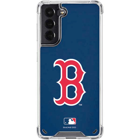 MLB Boston Red Sox - Solid Distressed Galaxy S21 5G Clear Case