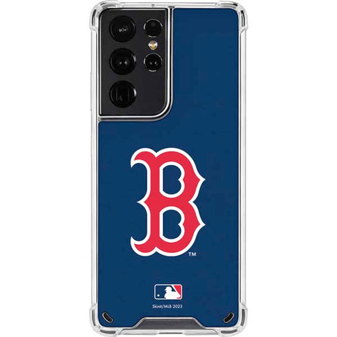 MLB Boston Red Sox - Solid Distressed Galaxy S21 Ultra 5G Clear Case