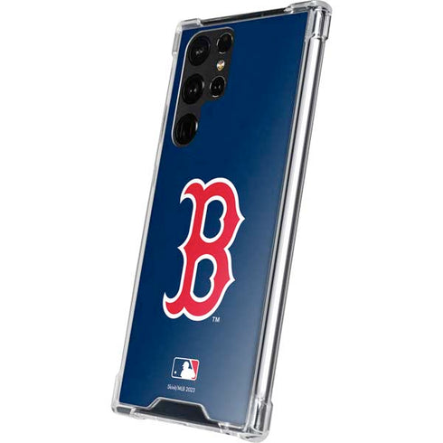 MLB Boston Red Sox - Solid Distressed Galaxy S22 Ultra Clear Case