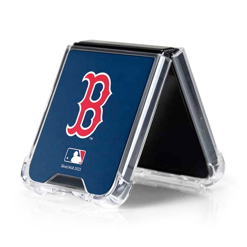 MLB Boston Red Sox - Solid Distressed Galaxy Z Flip5 5G Clear Case