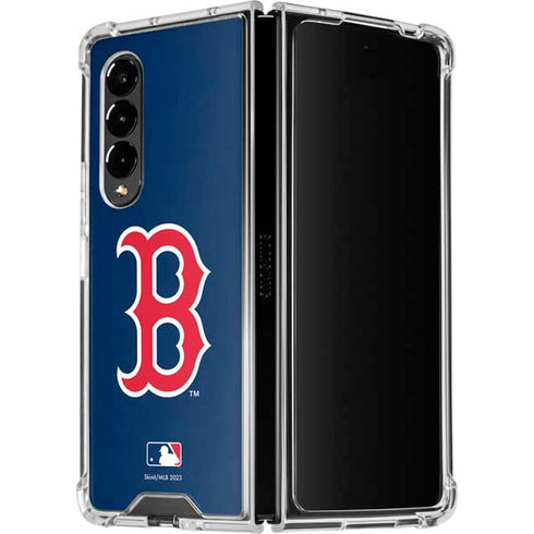 MLB Boston Red Sox - Solid Distressed Galaxy Z Fold4 5G Clear Case