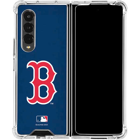 MLB Boston Red Sox - Solid Distressed Galaxy Z Fold4 5G Clear Case