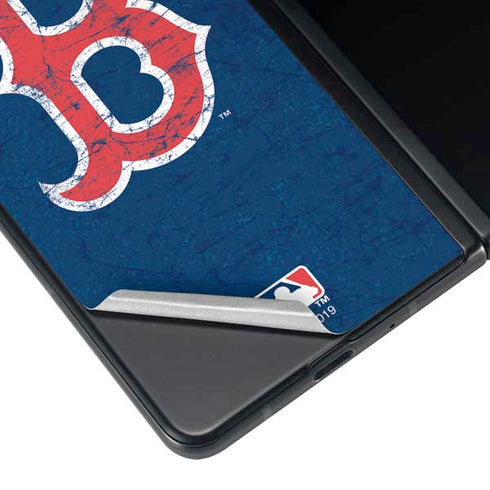 MLB Boston Red Sox - Solid Distressed Galaxy Z Fold4 5G Skin