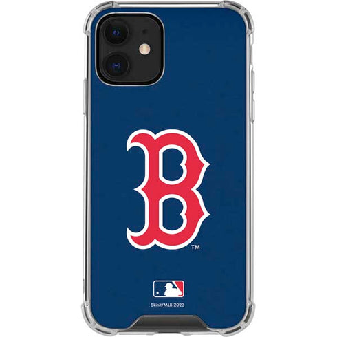 MLB Boston Red Sox - Solid Distressed iPhone 12 Clear Case