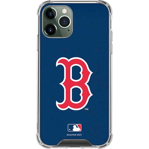 MLB Boston Red Sox - Solid Distressed iPhone 12 Pro Clear Case