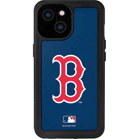 MLB Boston Red Sox - Solid Distressed iPhone 13 Mini Waterproof Case