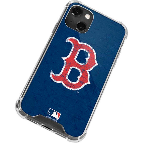 MLB Boston Red Sox - Solid Distressed iPhone 14 Plus Clear Case