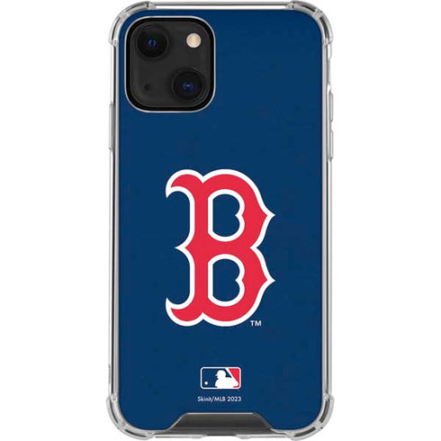 MLB Boston Red Sox - Solid Distressed iPhone 15 Plus Clear Case