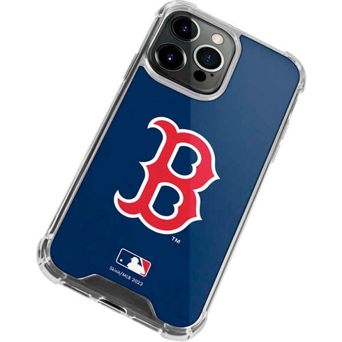 MLB Boston Red Sox - Solid Distressed iPhone 15 Pro Clear Case