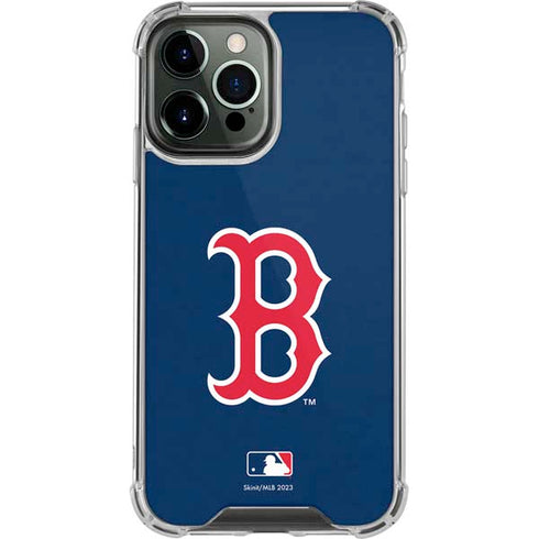 MLB Boston Red Sox - Solid Distressed iPhone 14 Pro Max Clear Case