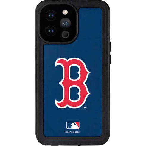 MLB Boston Red Sox - Solid Distressed iPhone 14 Pro Max Waterproof Case