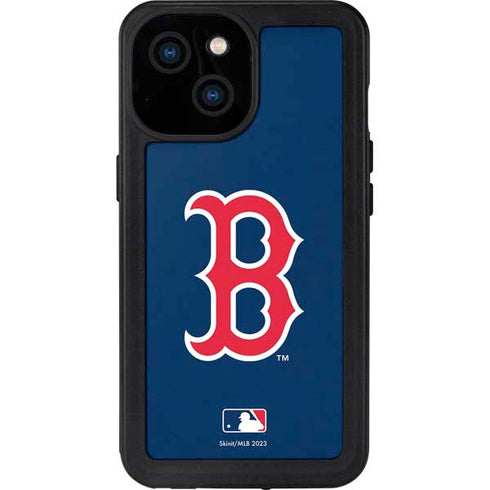 MLB Boston Red Sox - Solid Distressed iPhone 15 Waterproof Case