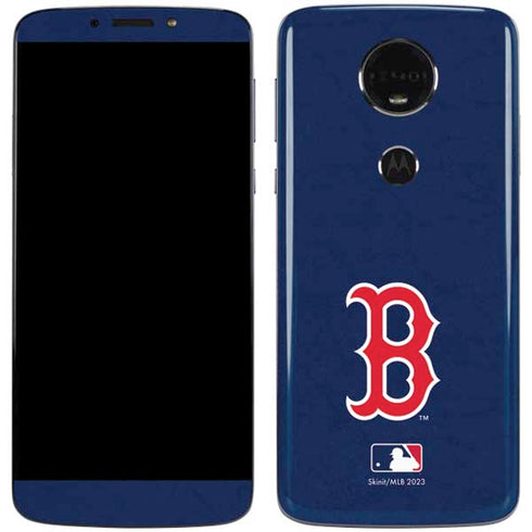 MLB Boston Red Sox - Solid Distressed Moto E5 Plus Skin
