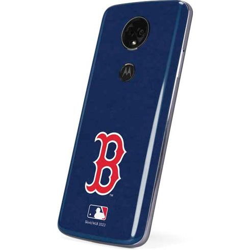 MLB Boston Red Sox - Solid Distressed Moto E5 Plus Skin