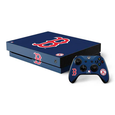 MLB Boston Red Sox - Solid Distressed Xbox One X Bundle Skin