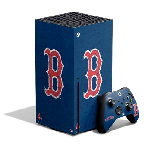 MLB Boston Red Sox - Solid Distressed Xbox Series X Bundle Skin