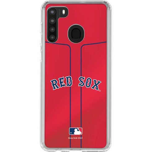 MLB Boston Red Sox Alternate/Away Jersey Galaxy A21 Clear Case