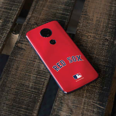 MLB Boston Red Sox Alternate/Away Jersey Moto E5 Plus Skin