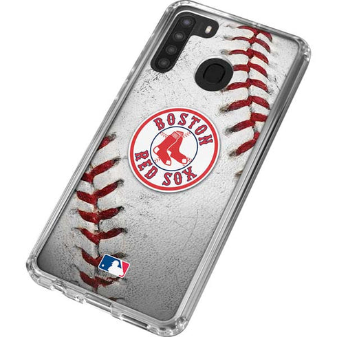 MLB Boston Red Sox Game Ball Galaxy A21 Clear Case