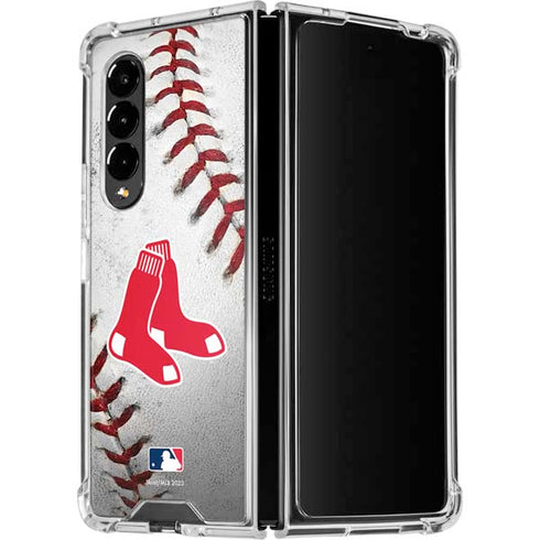 MLB Boston Red Sox Game Ball Galaxy Z Fold4 5G Clear Case