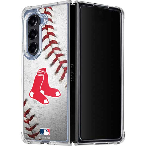 MLB Boston Red Sox Game Ball Galaxy Z Fold5 5G Clear Case