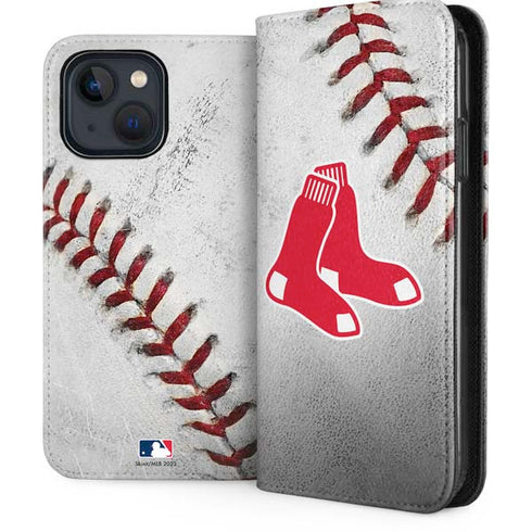 MLB Boston Red Sox Game Ball iPhone 14 Plus Folio Case