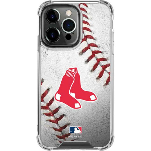 MLB Boston Red Sox Game Ball iPhone 14 Pro Clear Case