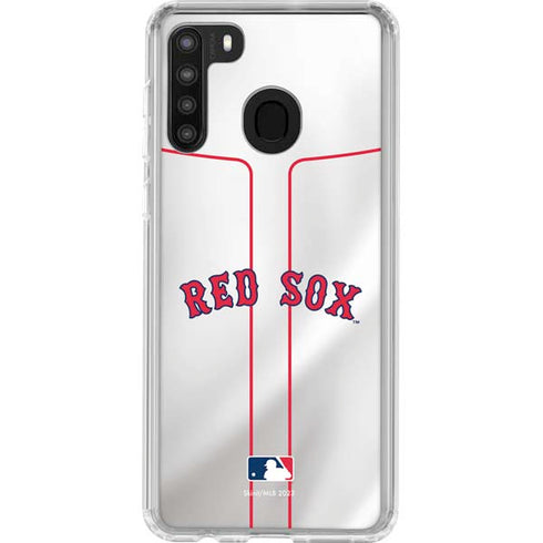 MLB Boston Red Sox Home Jersey Galaxy A21 Clear Case