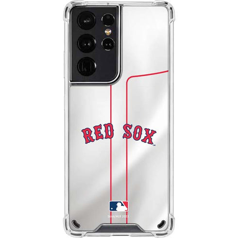 MLB Boston Red Sox Home Jersey Galaxy S21 Ultra 5G Clear Case