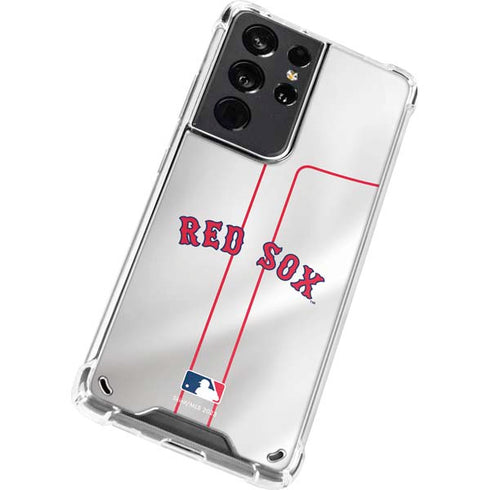 MLB Boston Red Sox Home Jersey Galaxy S21 Ultra 5G Clear Case