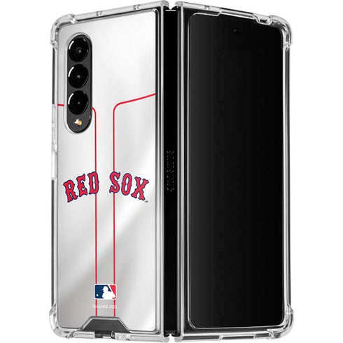 MLB Boston Red Sox Home Jersey Galaxy Z Fold4 5G Clear Case