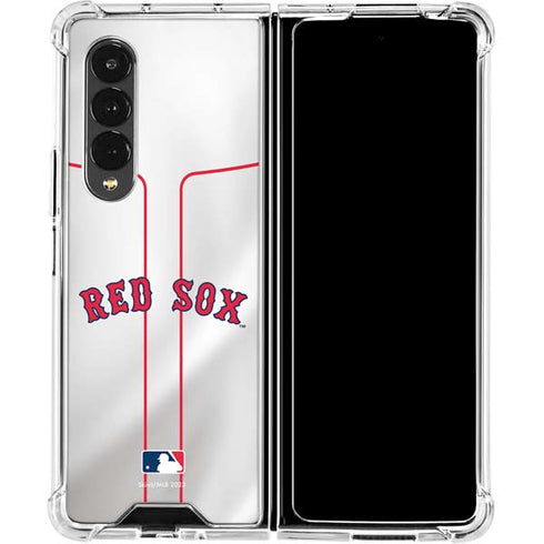 MLB Boston Red Sox Home Jersey Galaxy Z Fold4 5G Clear Case