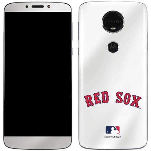 MLB Boston Red Sox Home Jersey Moto E5 Plus Skin