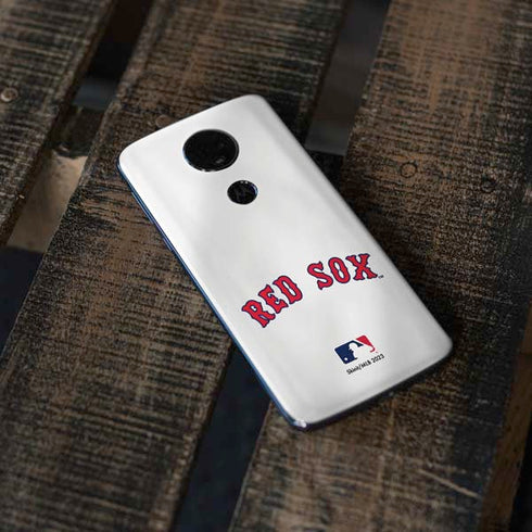 MLB Boston Red Sox Home Jersey Moto E5 Plus Skin
