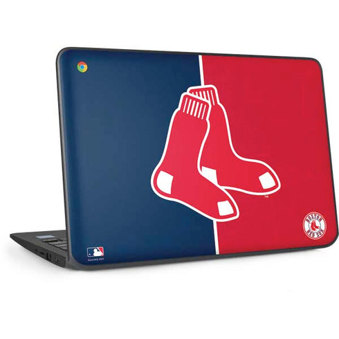 MLB Boston Red Sox Split HP Chromebook Skin