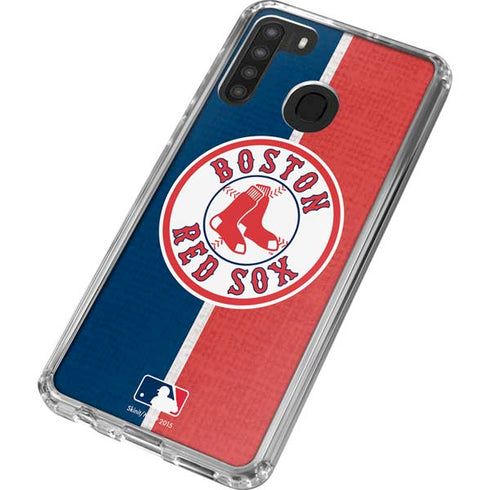 MLB Boston Red Sox Split Galaxy A21 Clear Case