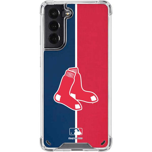 MLB Boston Red Sox Split Galaxy S21 5G Clear Case