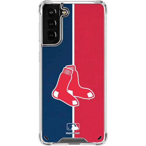 MLB Boston Red Sox Split Galaxy S21 Plus 5G Clear Case