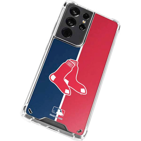 MLB Boston Red Sox Split Galaxy S21 Ultra 5G Clear Case