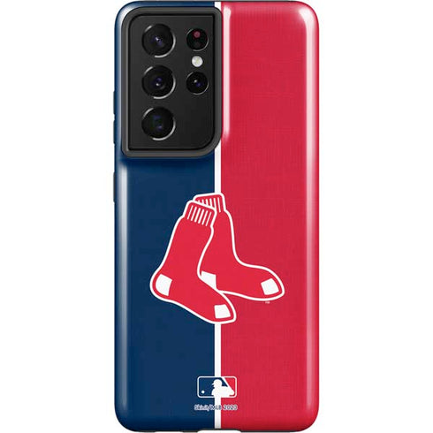 MLB Boston Red Sox Split Galaxy S21 Ultra 5G Pro Case